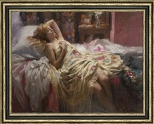 Handmade Oil Painting art Impressional female women girl on canvas 30"x40"