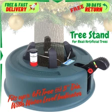 Christmas Real Tree Stand Holder For Up to 6ft and 5" Dia. Xmas Timber Holiday