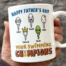 Your Swimming Champion Personalized White Mug Funny Father's Gift