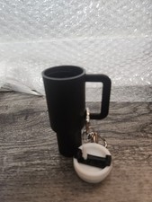 Mini Stanley Style Tumbler Keychain Chapstick Holder Black