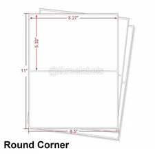 500-8000 8.5"x5.5" Mailing Shipping Labels Round Corner Half Sheet Self Adhesive