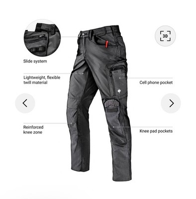 Engelbert Strauss Workwear Cargo Pants Men 31x32 Black E.S Concrete light