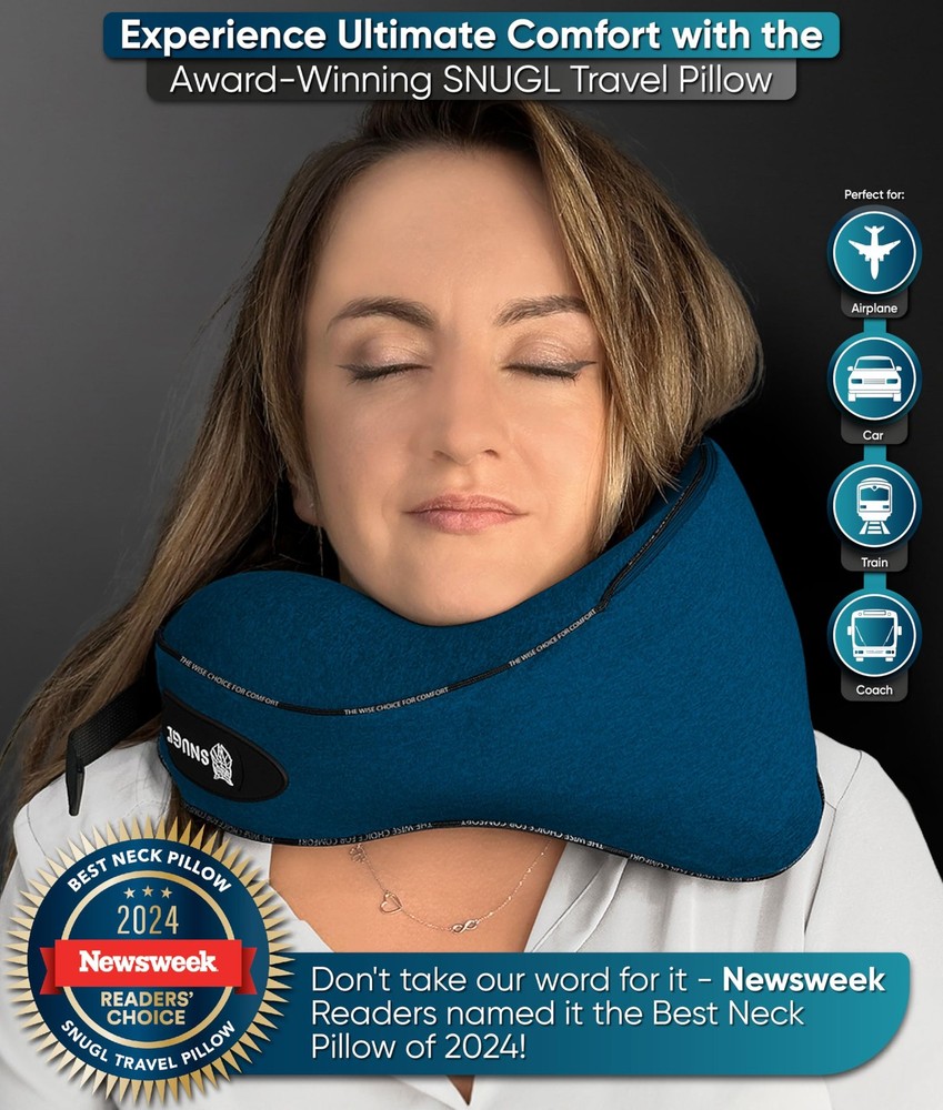 Memory Foam Travel Neck Pillow for Airplanes with Carry Bag Memory Foam Travel Neck Pillow for Airplanes with Carry Bag