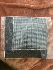 Ermenegildo Zegna Mens Houndstooth Pattern Square Handkerchief Black NIP ZYW91
