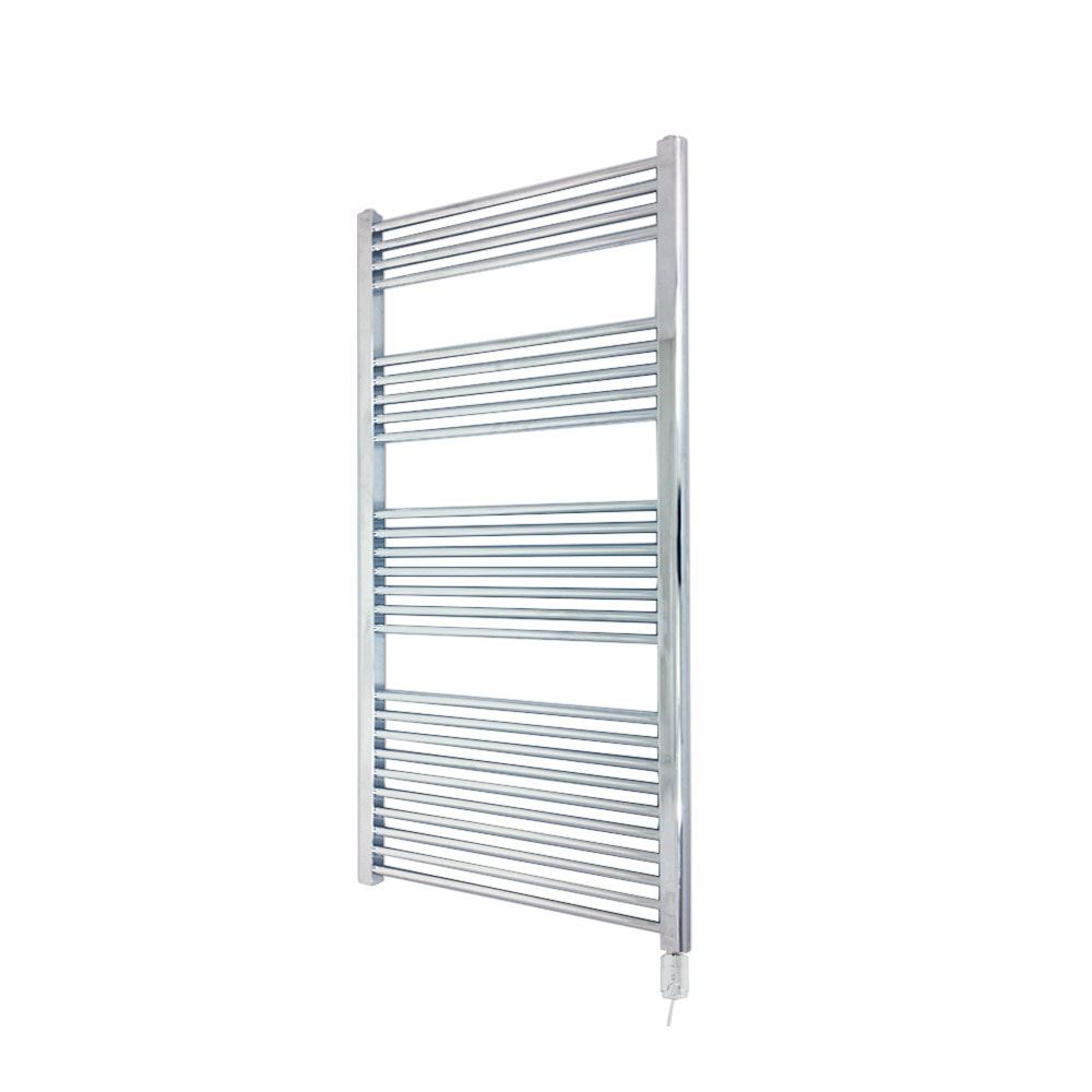 Straight Chrome Electric Towel Rail Thermostatic 600W Element 600mm x 1400mm