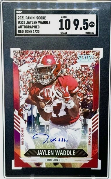Jaylen Waddle Panini Score #326 Signature-Gold Zone