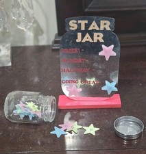 Pink Reward Jar Star Jar Reward Chart for Kids with Glow In The Dark Magnets