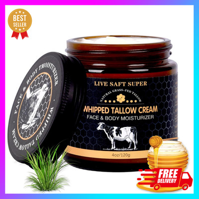 Whipped Beef Tallow Balm with Honey Natural Face & Body Moisturizer Cream *NEW**