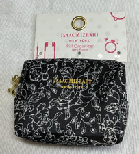 ISAAC MIZRAHI PILL CASE BLACK WHITE 8 DAY PILL ORGANIZER NIP