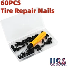 60pcs Set Tire Vacuum Repair Screw Rubber Nail Plug Car Tyre Puncture Repair Kit