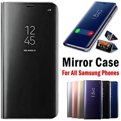 Luxus Flip Spiegel Handy Hülle Clear View Cover für alle Samsung S20, S10, S9, S8