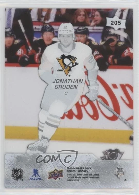 2023-24 Upper Deck Series 1 Young Guns Clear Cut Jonathan Gruden #205 Rookie RC - Image 2 of 2