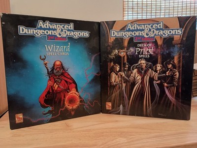 Used 1992 TSR 2nd Edition AD&D Dungeons & Dragons Wizard + Priest Spell Cards