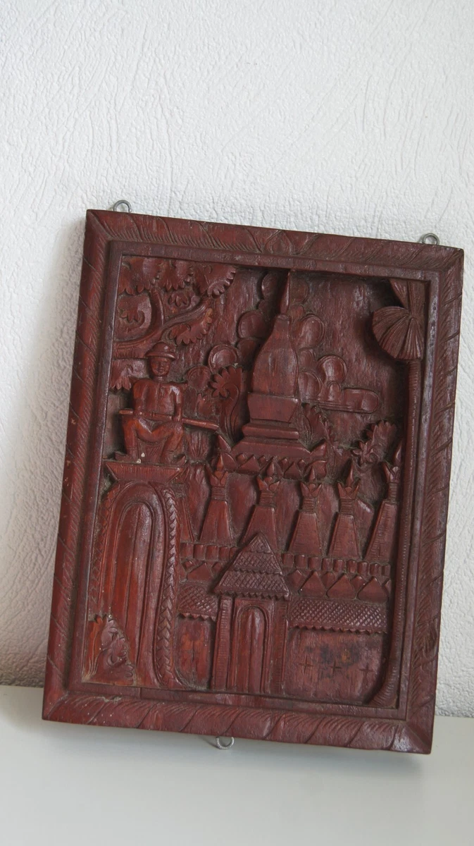 Plaque Bois Artisanale Américaine – Art Populaire – Fille Patriotique – 8 X 8,5