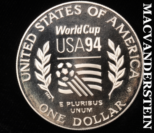 1994-S The World Cup Commemorative Silver Dollar - Choice Gem Proof #Y5785 - Picture 2 of 2
