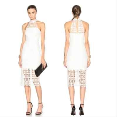 black lace bandage dress High Neck Lace Paneled Bandage Dress HL10725 main image 1