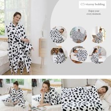 COW PRINT Soft Fleece Hoodie B…