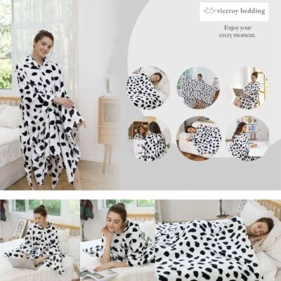 COW PRINT Soft Fleece Hoodie Blanket Large Oversize Wearable Blanket Sweatshirt