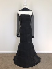 Rina Di Montella Black Strapless Mermaid Style Gown w/Shawl Size 10 NWT