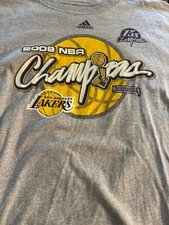Los Angeles Lakers 2009 NBA Champs t shirt adidas 2xl Kobe bryant cotton Gasol