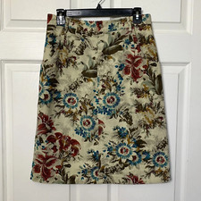 Ruff Hewn Medium Size 12 Skirt Multicolored Canvas Midi Floral Pockets Vintage