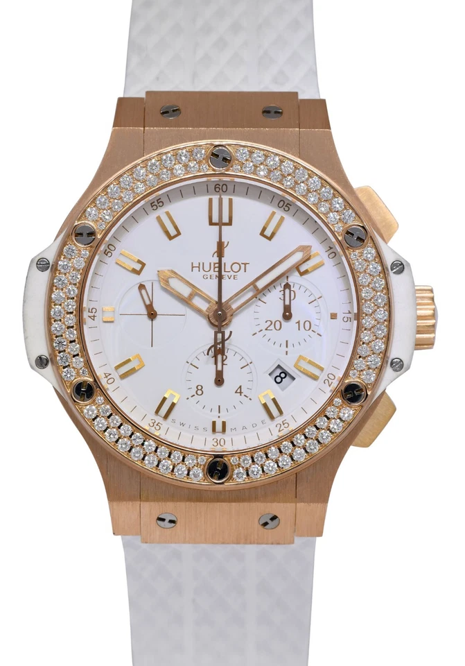 Hublot Big Bang White 18k Rose Gold & Diamond 44mm Watch 301.PE.2180.RW.1104