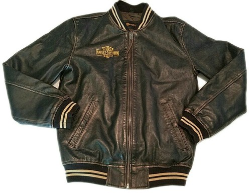 Giacca vintage in pelle Harley Davidson anni '60 anni '70 raro logo aquila cerniera talon M - Foto 2 di 7