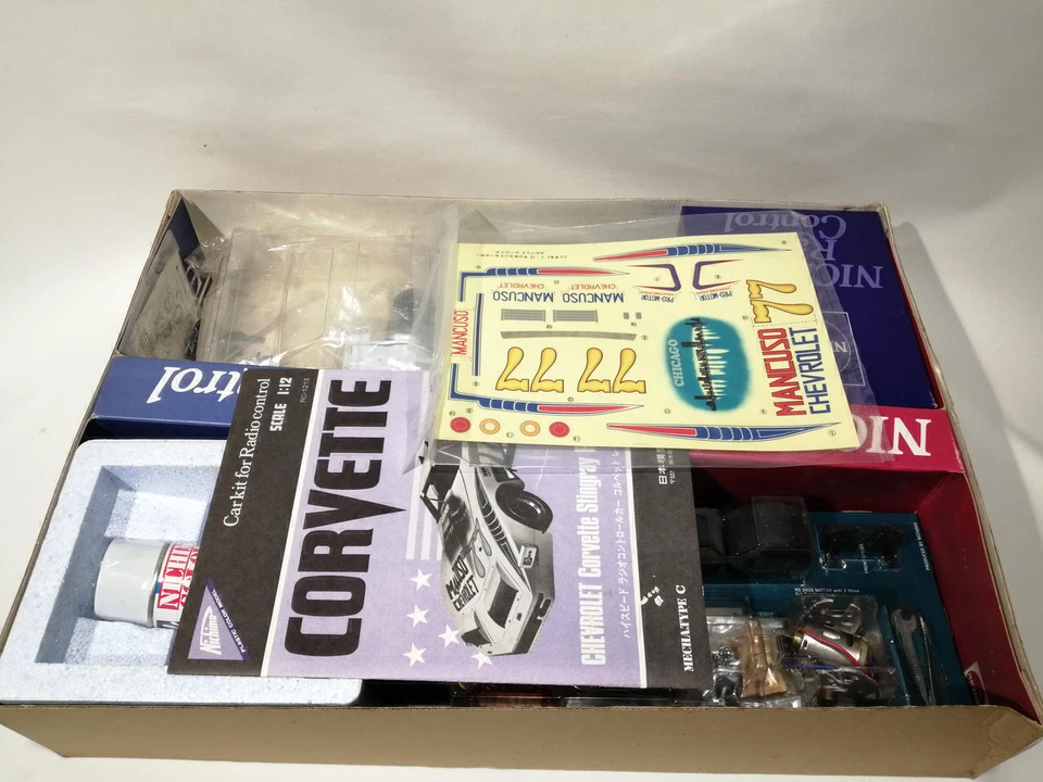 NICHIMO 1/12 Scale Corvette Racing RC Model Car Kit White with Box Unassembled - Image 2 of 4