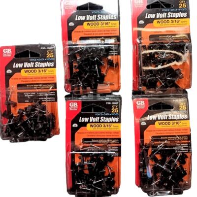 125 CT. Gardner Bender, 3/16-Inch, Black PSB-1600  Low-Voltage Cable Staples