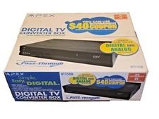 New- Apex DT250A Digital TV Converter Box with Analog Pass-Through w/Remote