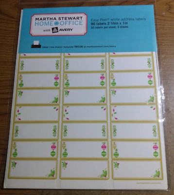 Martha Stewart Home Office Avery White Address Labels Easy Peel 90 Labels