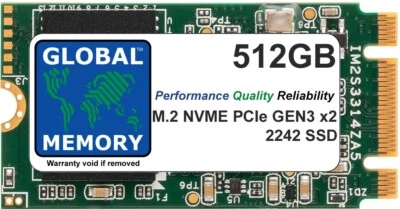 GLOBAL MEMORY 512GB 2242 PCIe Gen3 x2 NVMe WWAN SSD THINKPAD V15 X280 T470P T480S T480 T580
