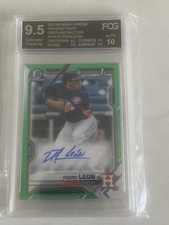 2021 BOWMAN CHROME PEDRO LEON CPA-PL 29/99 Green REFRACTOR 9.5 📈
