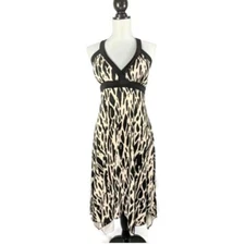I.N. Studio Dress Womens 14 Animal Print Sleeveless V Neck Stretch New