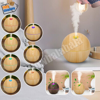 7LED Aroma Diffuser Essential Oil Humidifier Mist Maker Aromatherapy Wood Grain