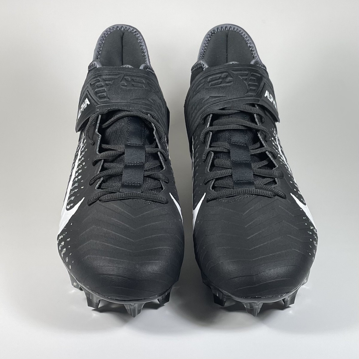 Nike Alpha Menace Pro 2 Mid Football Cleats Black/White  display picture 1