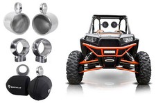 2 Rockville MAC80S 7.7" 360 Degree Swivel Tower Speaker Pods Covers RZR/ATV/UTV