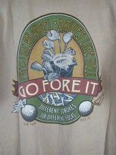Vintage OGIO Men's Golf "Go Fore It" Brown Short Sleeve Tee Made In USA, Sz XL