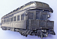 belt buckle 1980 Great American Buckle Pullman Car gold 3" long...unused