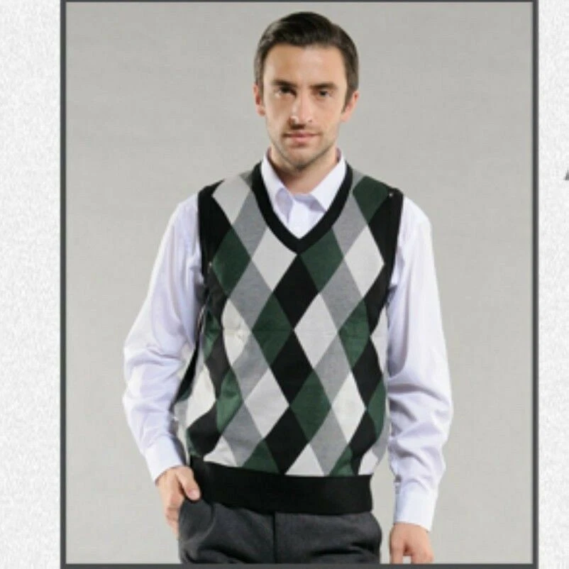Mens wool shop sleeveless jumper