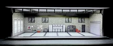 1/64 Scale Gray General Interior Garage Theme Diorama Display w/ LED Lighting