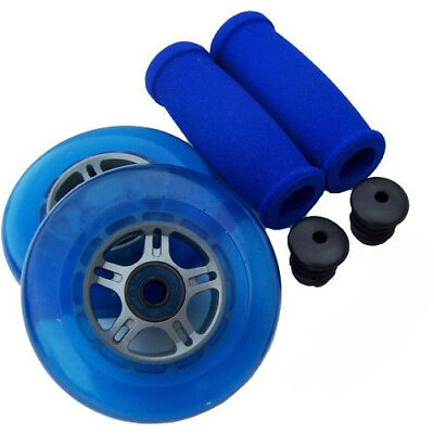 #ad BLUE Replacement Razor Scooter WHEELS ABEC 7 BEARINGS BLUE GRIPS $16.95