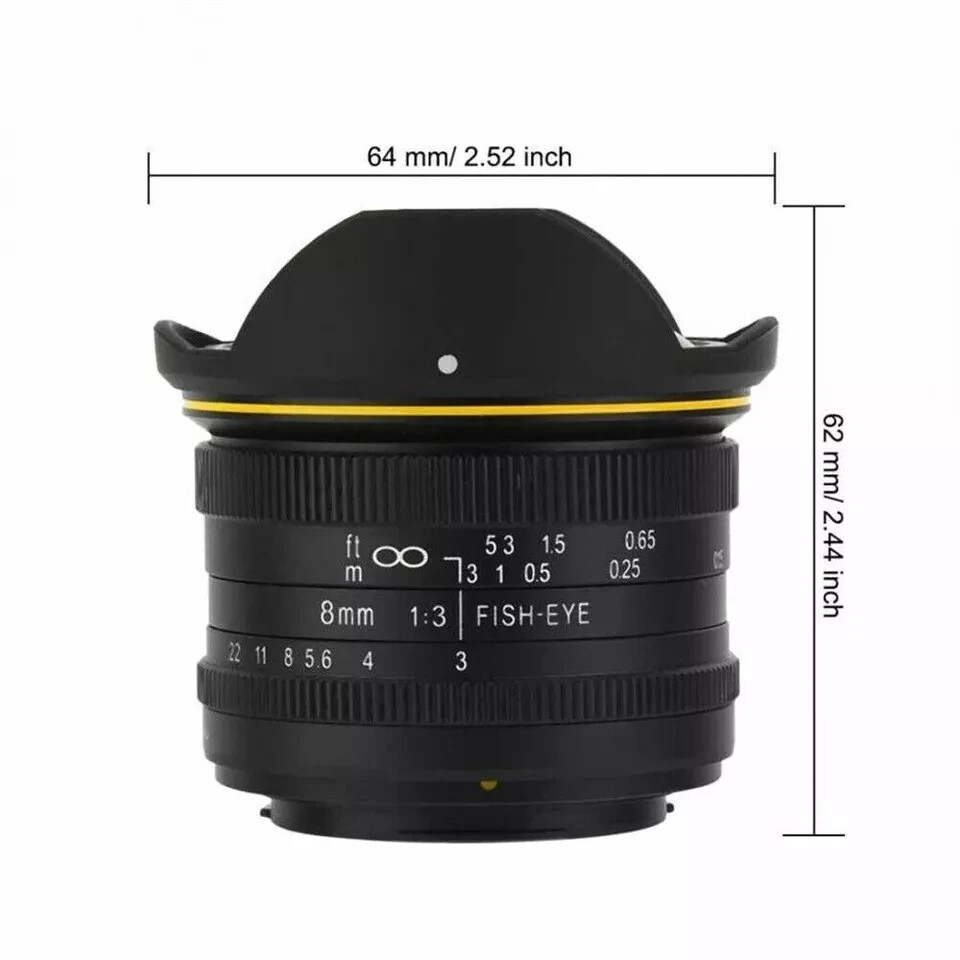 KamLan 8mm F3.0 APS-C Fisheye Lens for Fujifilm Fuji X Canon