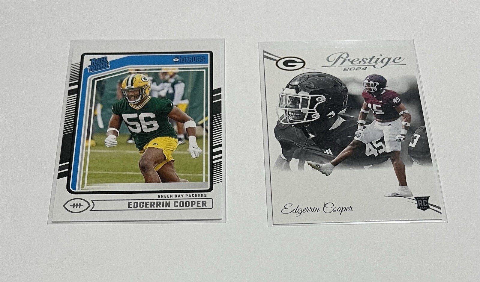 Edgerrin Cooper RC 2024 Donruss Rated Rookie #325 & Prestige #333 Packers