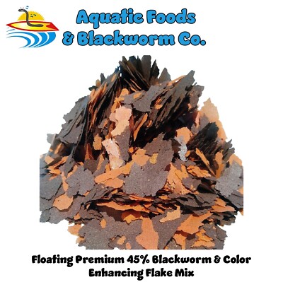 45% Blackworm & Color Enhancing Flake Premium Mix. Made in the USA