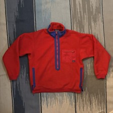 Vintage Red Patagonia Pullover Fleece Jacket 1/2 Zip Made In The USA ALD Sz L
