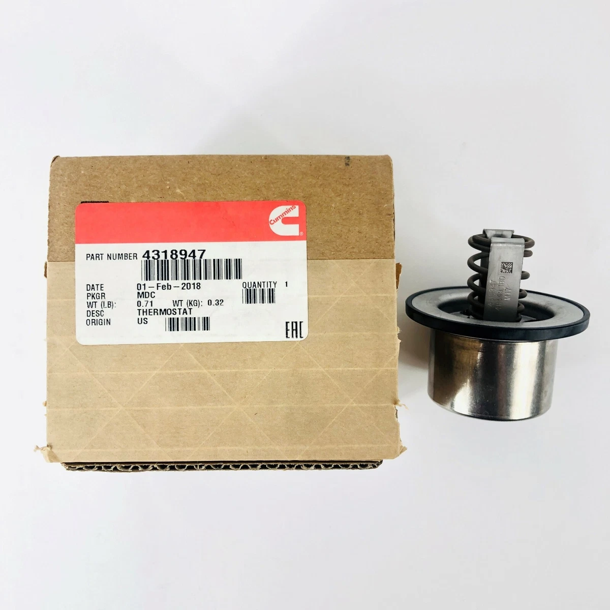 GENUINE CUMMINS 4318947 THERMOSTAT 180 F. , 4973373 | eBay
