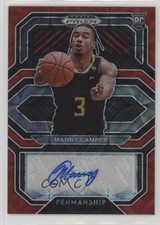2021 Prizm Draft Picks College Penmanship Choice Red 83/88 Manny Camper Auto 3hd