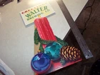 Vintage 1930's WALTER BEER CHRISTMAS CANDLE SIGN Eau Claire Wisconsin Wi Bar