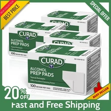 Alcohol Prep Pads (Pack of 4 Boxes) 400 Pieces of Medium Isopropyl Alcohol Wipes